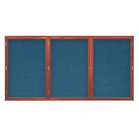 Double Door Enclosed EZ Tack Board,48x36,Walnut/Black